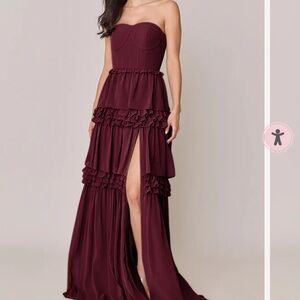 Revelry Cabernet Bridesmaid Dress Sz 12